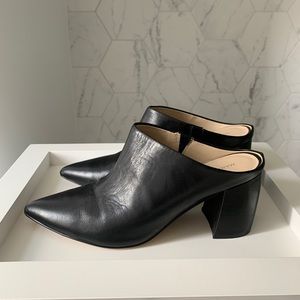 Marc Fisher Black Leather Mules Size 9.5